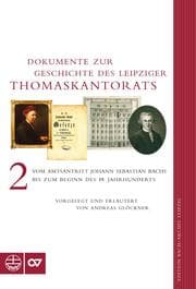 Cover von Dokumente zur Geschichte des Thomaskantorats