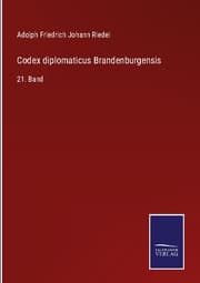 Cover von Codex diplomaticus Brandenburgensis
