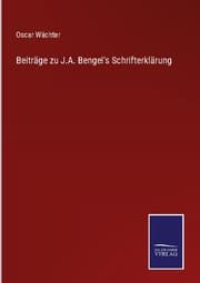 Cover von Beiträge zu J.A. Bengel's Schrifterklärung