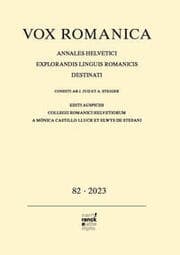 Cover von Vox Romanica 82 (2023)