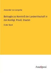 Cover von Beitrage zur Kenntniß der Landwirthschaft in den Konigl. Preuß. Staaten