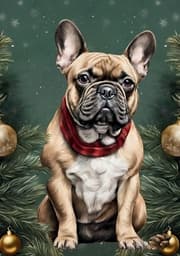 Cover von Notizbuch Weihnachten Hund Französische Bulldogge Frenchie Notizheft Journal Tagebuch mit 55 inspirierenden Zitaten Geschenkidee Wichteln Weihnachtsgeschenk Geschenkartikel Tierliebhaber