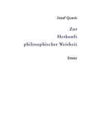 Cover von Zur Herkunft philosophischer Weisheit