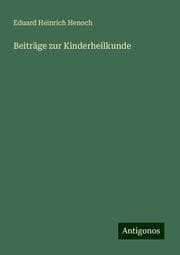 Cover von Beiträge zur Kinderheilkunde
