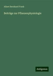 Cover von Beiträge zur Pflanzenphysiologie