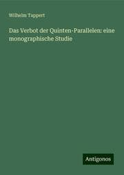 Cover von Das Verbot der Quinten-Parallelen: eine monographische Studie
