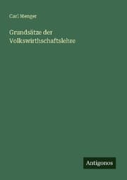 Cover von Grundsätze der Volkswirthschaftslehre