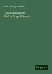 Cover von Regierungsblatt für Mecklenburg-Schwerin
