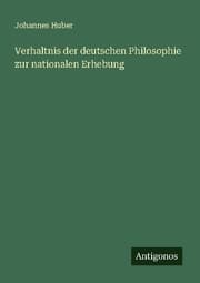 Cover von Verhaltnis der deutschen Philosophie zur nationalen Erhebung