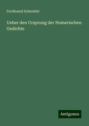 Cover von Ueber den Ursprung der Homerischen Gedichte