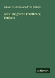 Cover von Bemerkungen zur künstlichen Blutleere