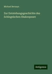 Cover von Zur Entstehungsgeschichte des Schlegelschen Shakespeare