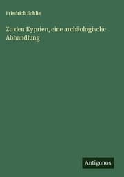 Cover von Zu den Kyprien, eine archäologische Abhandlung