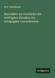 Cover von Materialien zur Geschichte der wichtigsten Ritualien des synagogalen Gottesdienstes
