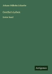 Cover von Goethe's Leben