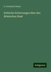 Cover von Kritische Erörterungen über den Römischen Staat