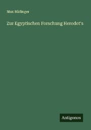 Cover von Zur Egyptischen Forschung Herodot's