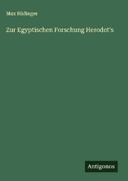 Cover von Zur Egyptischen Forschung Herodot's