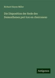 Cover von Die Disposition der Rede des Demosthenes peri ton en cherroneso