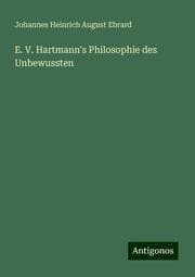 Cover von E. V. Hartmann's Philosophie des Unbewussten