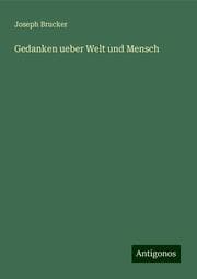 Cover von Gedanken ueber Welt und Mensch