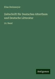 Cover von Zeitschrift für Deutsches Alterthum und Deutsche Litteratur