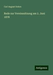 Cover von Rede zur Vereinssitzung am 2. Juni 1878