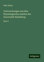 Cover von Untersuchungen aus dem Physiologischen Institut der Universität Heidelberg