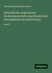Cover von Zeitschrift für vergleichende Rechtswissenschaft, einschliesslich der ethnologischen Rechtsforschung