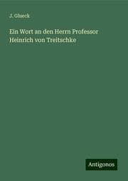 Cover von Ein Wort an den Herrn Professor Heinrich von Treitschke