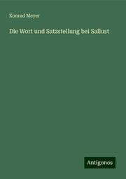 Cover von Die Wort und Satzstellung bei Sallust