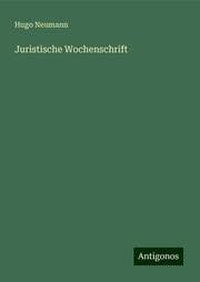 Cover von Juristische Wochenschrift