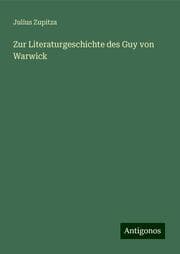 Cover von Zur Literaturgeschichte des Guy von Warwick