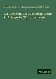 Cover von Zur Geschichte des Volks-Aberglaubens im Anfange des XVI. Jahrhunderts