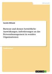 Cover von Burnout und dessen betriebliche Auswirkungen. Anforderungen an das Personalmanagement in sozialen Organisationen
