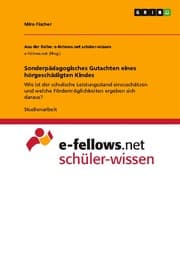 Cover von Sonderpädagogisches Gutachten eines hörgeschädigten Kindes