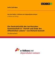 Cover von Die Destruktivität der territorialen Gemeinschaft in 'Verfall und Ende des öffentlichen Lebens' von Richard Sennett