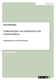 Cover von Vorkenntnisse von Geldwerten bei Grundschülern