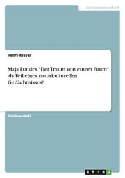 Cover von Maja Lundes 'Der Traum von einem Baum' als Teil eines naturkulturellen Gedächtnisses?