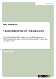 Cover von Chancengleichheit im Bildungswesen