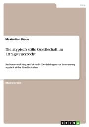 Cover von Die atypisch stille Gesellschaft im Ertragsteuerrecht