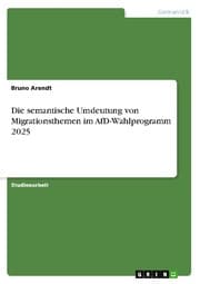 Cover von Die semantische Umdeutung von Migrationsthemen im AfD-Wahlprogramm 2025