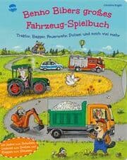Cover von Benno Bibers großes Fahrzeug-Spielbuch. Traktor, Bagger, Feuerwehr, Polizei und noch viel mehr
