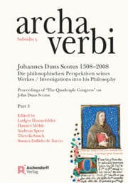 Cover von Johannes Duns Scotus 1308-2008: Die philosophischen Perspektiven seines Werkes/Investigations into his Philosophy