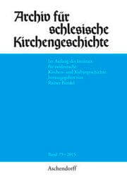 Cover von Archiv für schlesische Kirchengeschichte, Band 73-2015