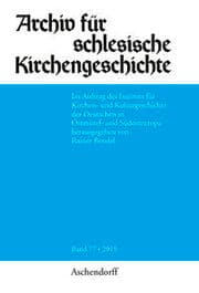 Cover von Archiv für schlesische Kirchengeschichte, Band 77-2019