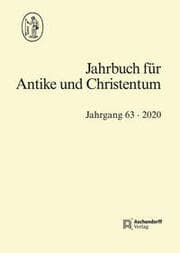 Cover von Jahrbuch für Antike und Christentum Jahrgang 63/2020