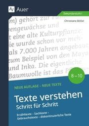 Cover von Texte verstehen - Schritt für Schritt Klasse 8-10