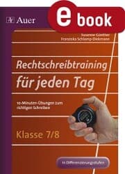 Cover von Rechtschreibtraining für jeden Tag Klasse 7-8