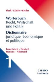 Cover von Wörterbuch Recht, Wirtschaft und Politik 1: Französisch-Deutsch